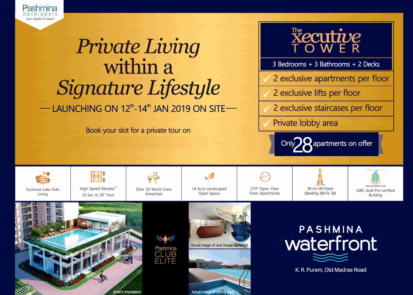 Experience private living within a signature lifestyle at Pashmina Waterfront in Bangalore Update